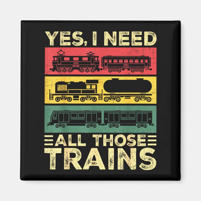 Cool Train Model Funny Train Railroad  Magnet (Vorne)