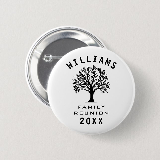 Cool Tree Family Wiedersehen Sommerurlaub Straßenr Button (Vorne & Hinten)