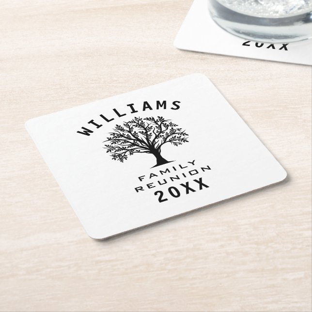 Cool Tree Family Wiedersehen Sommerurlaub Straßenr Rechteckiger Pappuntersetzer (angewinkelt)