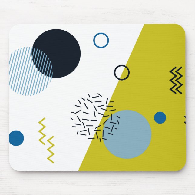 Cool, trendig, modern, geometrisch grün von Memphi Mousepad (Vorne)
