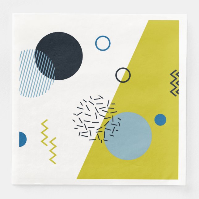 Cool, trendig, modern, geometrisch grün von Memphi Serviette (Vorderseite)