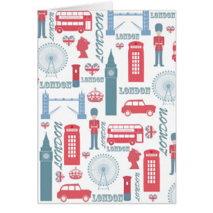 Cool trendige Vintage Londoner Illustrationsmuster