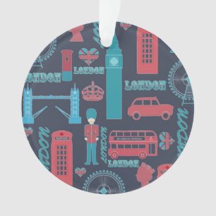 Cool trendige Vintage Londoner Illustrationsmuster Ornament