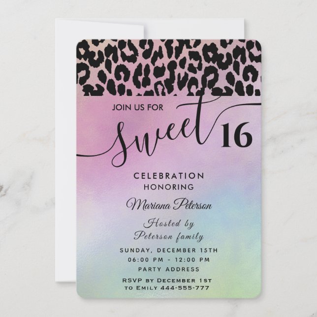 Cool Trendy attraktive Leoparden 16 Einladung (Vorderseite)