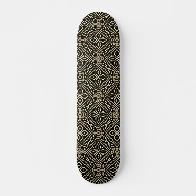 Cool Trendy Black & White Dot Art Skateboard (Vorne)