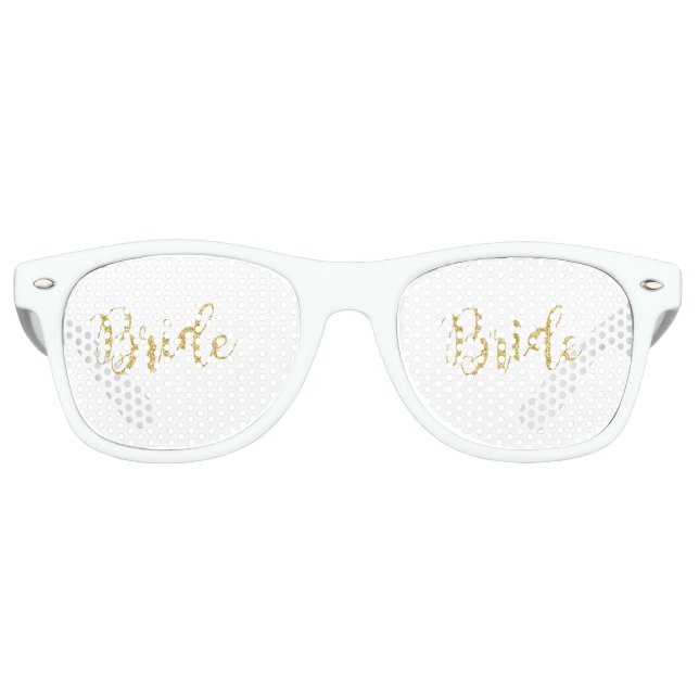 Cool Trendy Gold Glitzer Bride Partybrille (Vorderseite)
