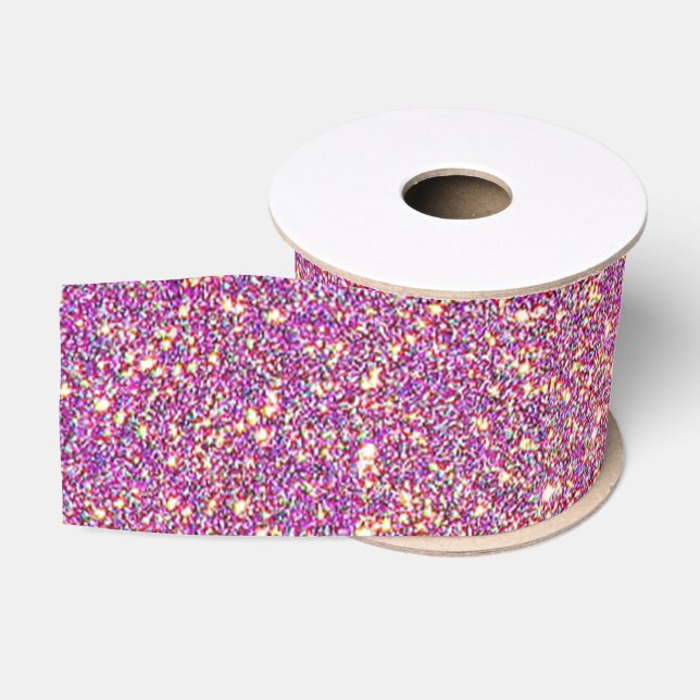 Cool Trendy Lila Glitzer Ripsband (Spule)
