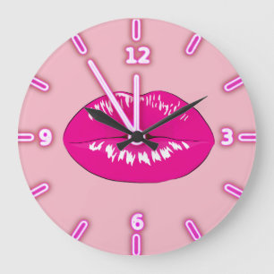 Cool Trendy Lips -Personalized Große Wanduhr