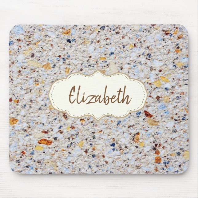 Cool Trendy, Marmor, Stone Frame - Personalisiert Mousepad (Vorne)