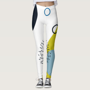 Cool, trendy, modern, grün-blaues geometrisches leggings