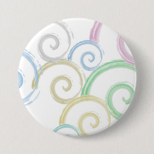 Cool, trendy, modern wave water color brushes button