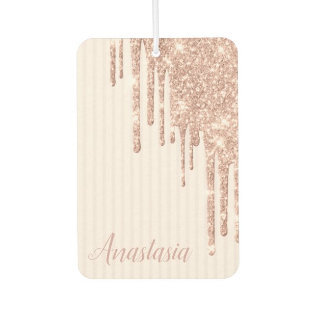 Cool Trendy Pink Glitzer Autolufterfrischer (Vorderseite)