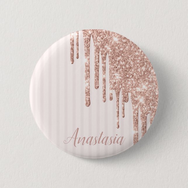 Cool Trendy Pink Glitzer Button (Vorderseite)