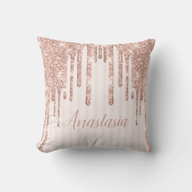 Cool Trendy Pink Glitzer Kissen (Vorderseite)