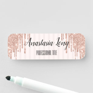 Cool Trendy Pink Glitzer Namensschild