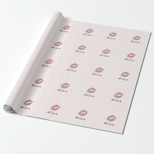 Cool Trendy Pink Kiss Geschenkpapier (Ungerollt)