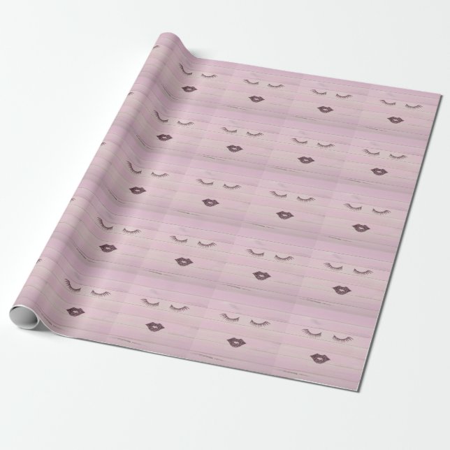Cool Trendy Pink Wood Geschenkpapier (Ungerollt)