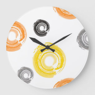 Cool, trendy, urban, modern paint brush art große wanduhr