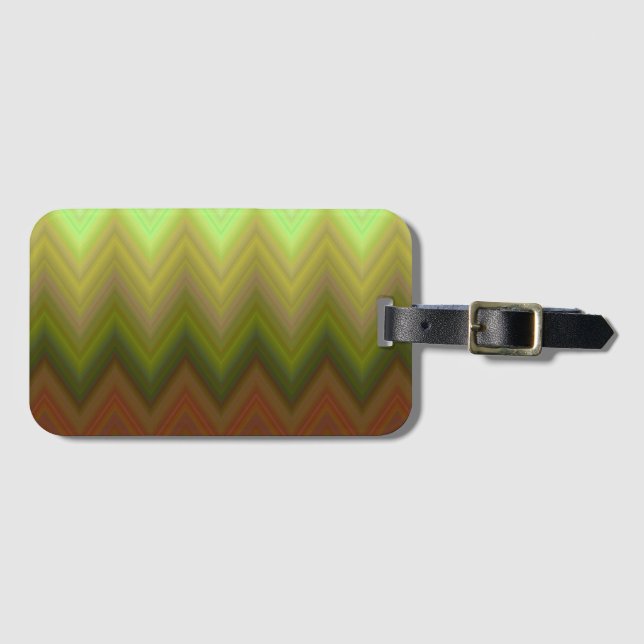 Cool Trendy Zickzack Zigzag Ombre Gepäckanhänger (Vorderseite (Horizontal))