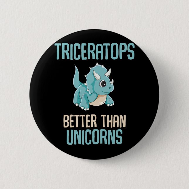 Cool Triceratops Fan Dinosaurier Boys Button (Vorderseite)