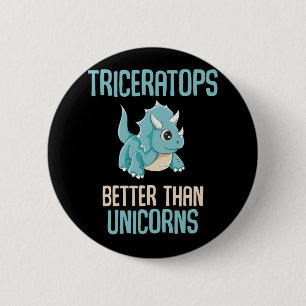 Cool Triceratops Fan Dinosaurier Boys Button