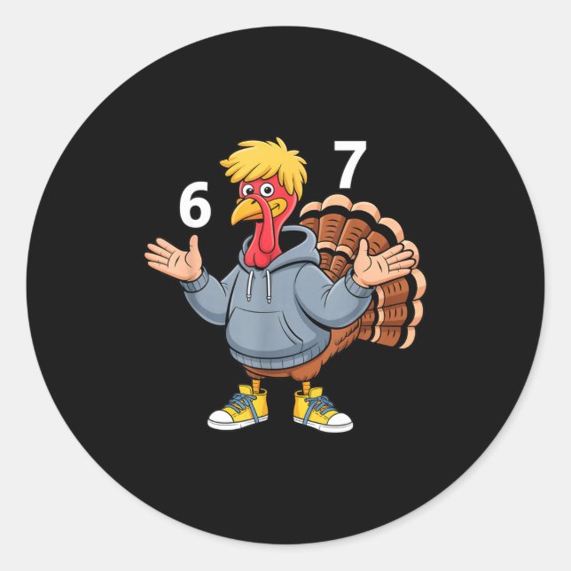 Cool Turkey 67 Funny Hip Hop Hoodie 67 Thanksgivin Runder Aufkleber (Vorderseite)