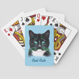 Cool türkisfarbene Mit Augen Cat Classic Playing C Spielkarten