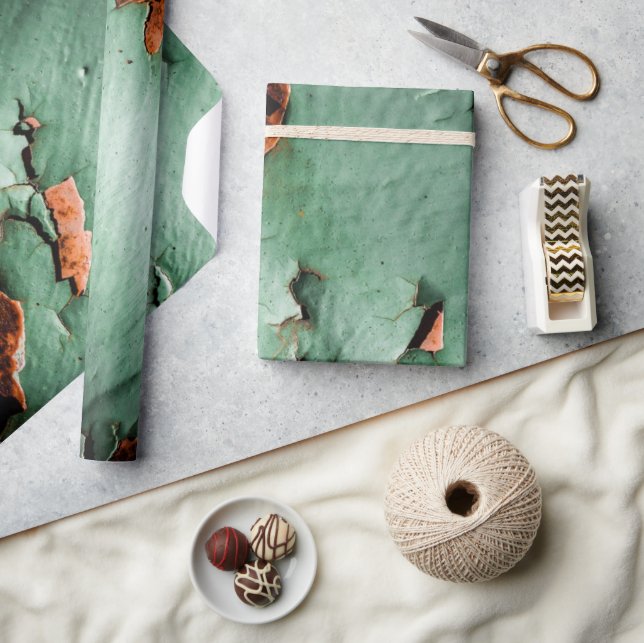 Cool türkisfarbenes Rostmetall Geschenkpapier (Kunsthandwerk)