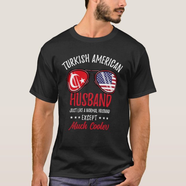 Cool Turkish American Husband Turkish Family T-Shirt (Vorderseite)
