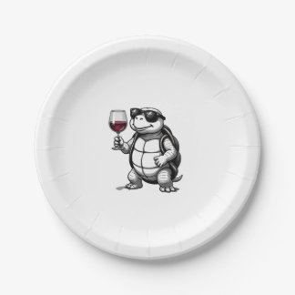 cool turtle drinking red wine art print_1 (2) pappteller