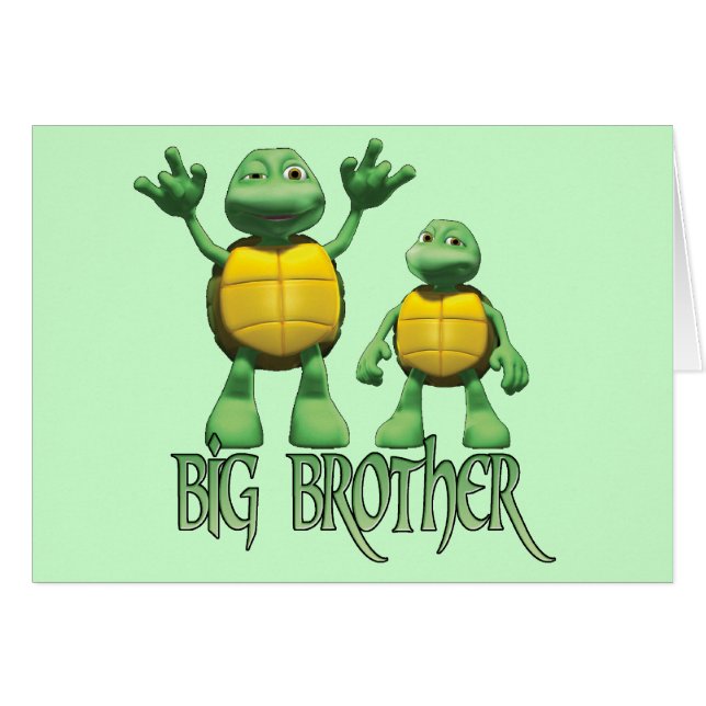 Cool Turtles Big Brother Blank Card (Vorderseite (Horizontal))