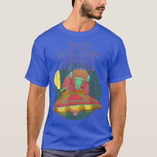 Cool UFO Alien Monkey Outer Space  T-Shirt