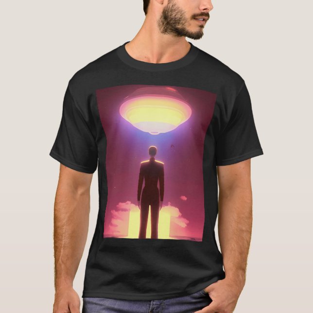 Cool Ufo Art. Colorful Vibrant Alien Art. T-Shirt (Vorderseite)