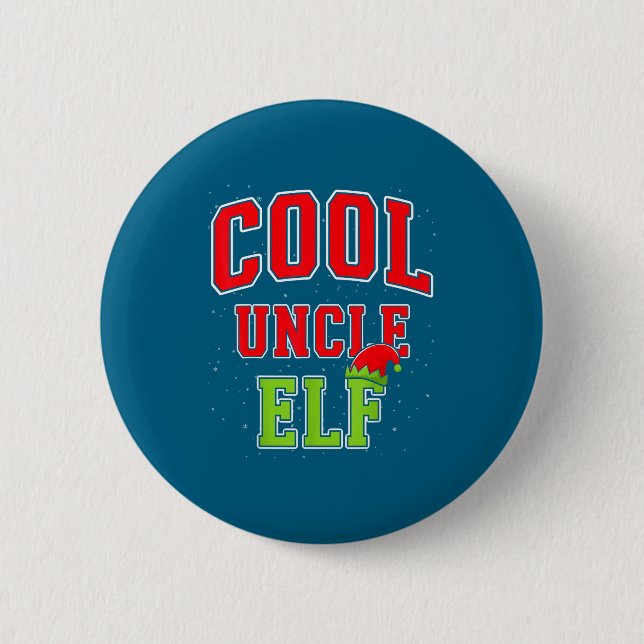 Cool Uncle Elf Christmas Family Matching Group Xma Button (Vorderseite)