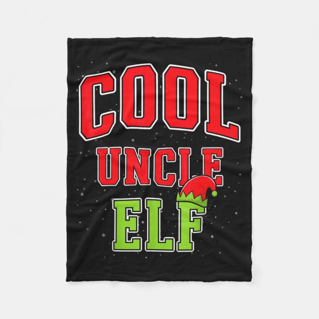 Cool Uncle Elf Christmas Family Matching Group Xma Fleecedecke (Vorderseite)