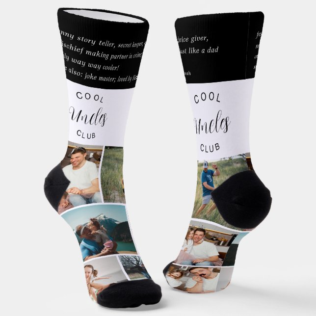 Cool Uncles Club | 7 FOTO PERSONALISIERT Socken (Gewinkelt)