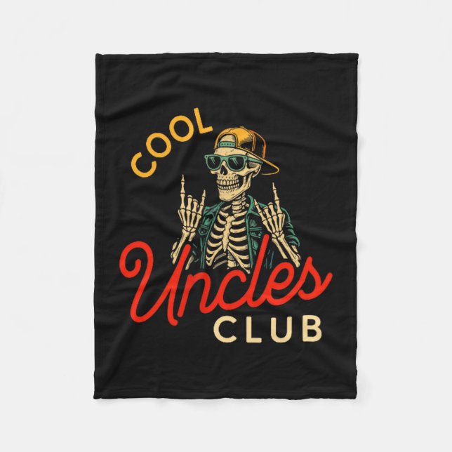 Cool Uncles Club Shirt Funny Skeleton Retro Uncle  Fleecedecke (Vorderseite)