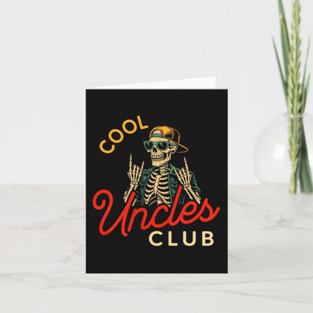 Cool Uncles Club Shirt Funny Skeleton Retro Uncle  Karte (Vorderseite)