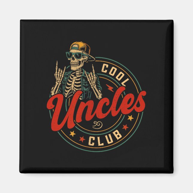 Cool Uncles Club Shirt Funny Skeleton Uncle Men Fa Magnet (Vorne)