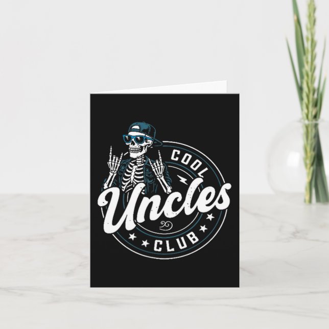 Cool Uncles Club Shirt Funny Skeleton Uncle Men  Karte (Vorderseite)