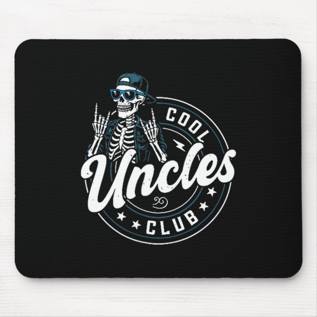 Cool Uncles Club Shirt Funny Skeleton Uncle Men  Mousepad (Vorne)