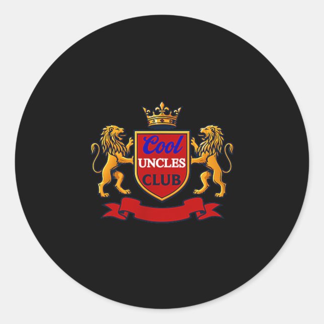 Cool Uncles Club Uncle Ever Funny Cket Funny Uncle Runder Aufkleber (Vorderseite)