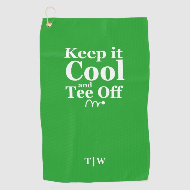 Cool und T-Shirt von Initialen behalten Golfhandtuch (Vorderseite)