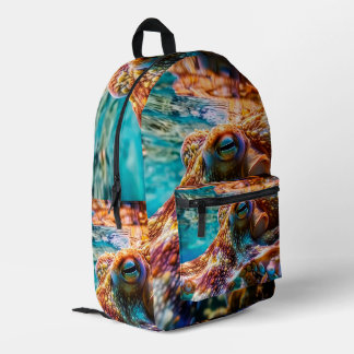 Cool Underwater Octopus Backpack Bedruckter Rucksack