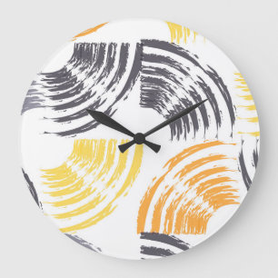 Cool, unique, trendy, urban colorful brush strokes große wanduhr