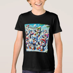 Cool unten, Spaß haben - Pinguin Snowball-Kampf Tri-Blend Shirt