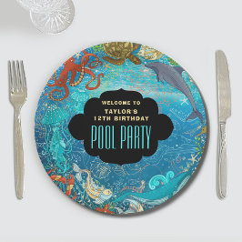 Cool unter dem Meer Schwimmbad Party Geburtstag Pappteller