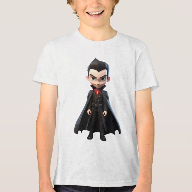 Cool Vampire Boy - Dark & Stylish Kids" Tri-Blend Shirt (Vorderseite)