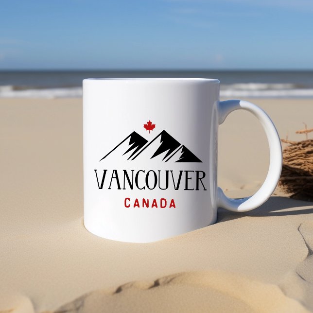 Cool Vancouver Canada Mountains Maple Leaf Kaffeetasse (Von Creator hochgeladen)