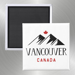 Cool Vancouver Canada Mountains Maple Leaf Magnet